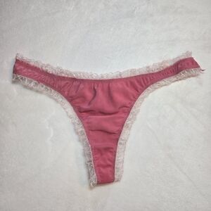 Native Intimates Thong Underwear Vintage Y2k Pink Ruffle